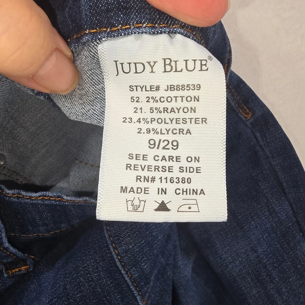 Judy Blue Pull On Skinny Jeans Womens 9/29 Dark Wash High Rise Denim Leggings